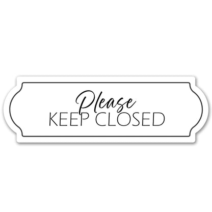 Decorations for Screen Windows & Doors (Set of 2) - Keep Closed in White