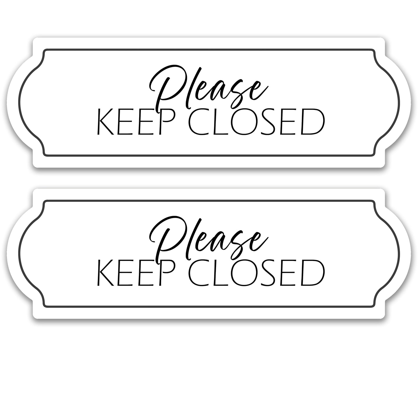 Decorations for Screen Windows & Doors (Set of 2) - Keep Closed in White