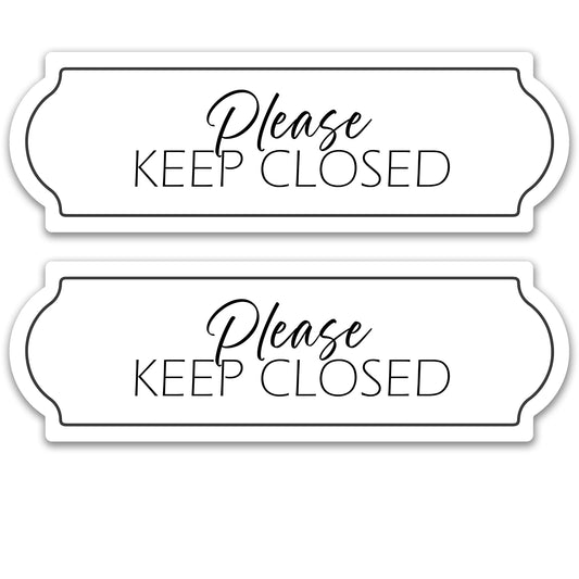 Decorations for Screen Windows & Doors (Set of 2) - Keep Closed in White