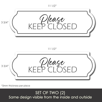 Decorations for Screen Windows & Doors (Set of 2) - Keep Closed in White