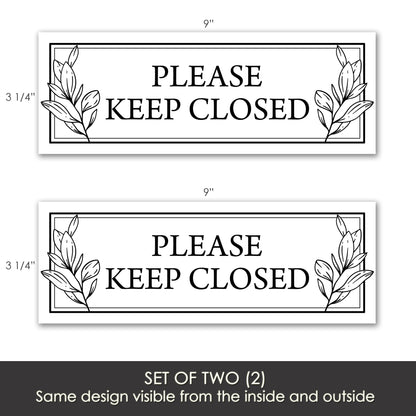 Decorations for Screen Windows & Doors (Set of 2) - (Small) Keep Closed Leaves White