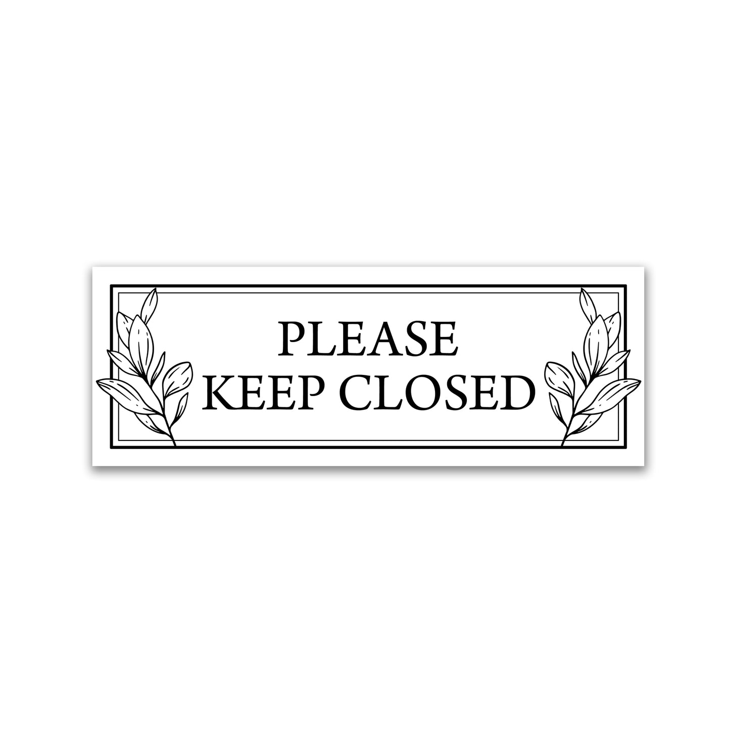 Decorations for Screen Windows & Doors (Set of 2) - (Small) Keep Closed Leaves White