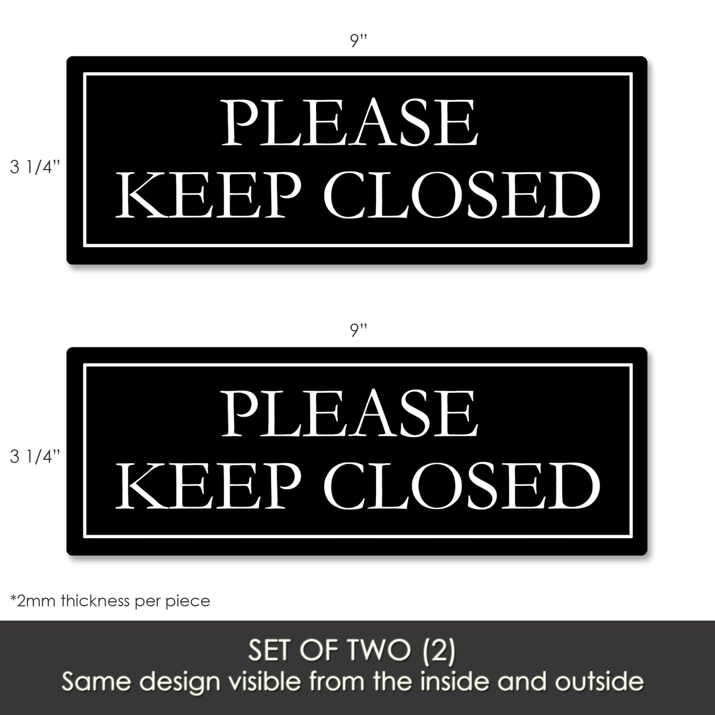 Decorations for Screen Windows & Doors (Set of 2) - (Small) Please Keep Closed