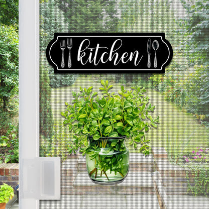 Decorations for Screen Windows & Doors (Set of 4 - Kitchen + (Small) Green Plant