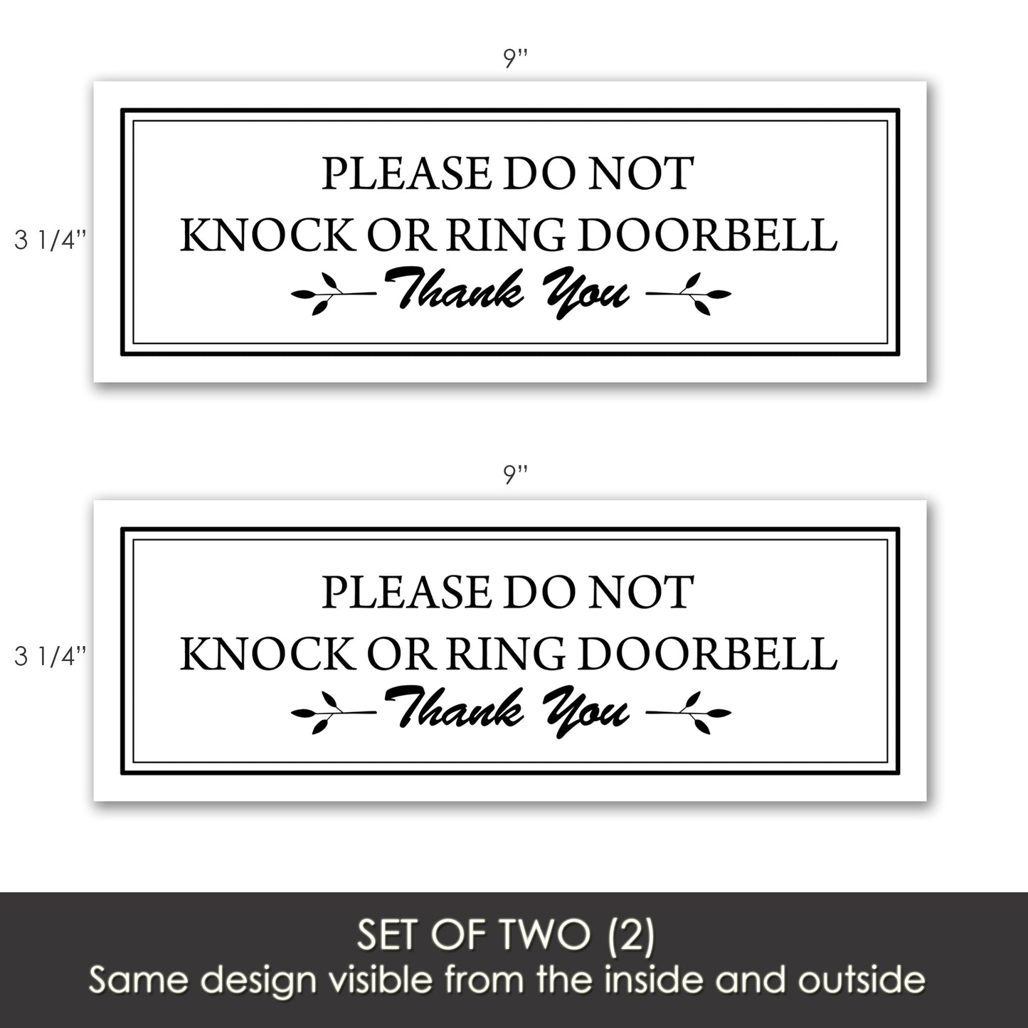 Decorations for Screen Windows & Doors (Set of 2) - (Small) Do Not Knock White