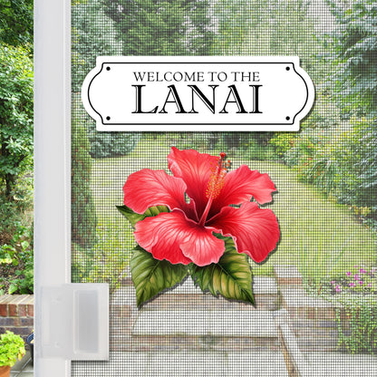 Acrylic Screen Magnets for Screen Doors & Windows (Set of 4) - Lanai + Hibiscus