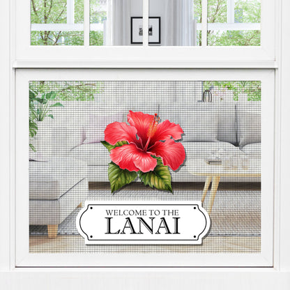 Acrylic Screen Magnets for Screen Doors & Windows (Set of 4) - Lanai + Hibiscus