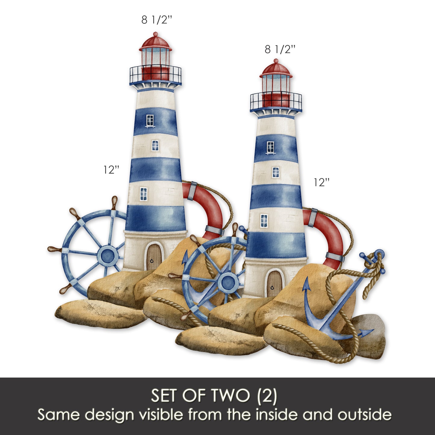 Decorations for Screen Windows & Doors (Set of 2) - (Small) Lighthouse