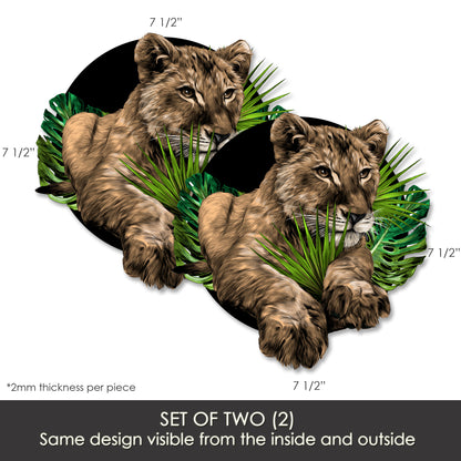 Decorations for Screen Windows & Doors (Set of 2) - Lion Cub