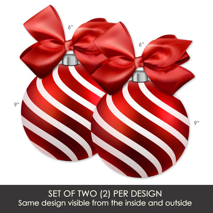 Decorations for Screen Windows & Doors (Set of 2) - (Small) Stripes Ornament