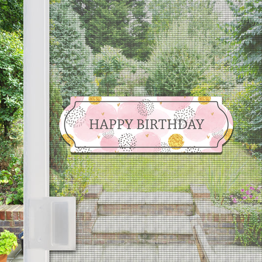 Decorations for Screen Windows & Doors (Set of 2) - Birthday Pink