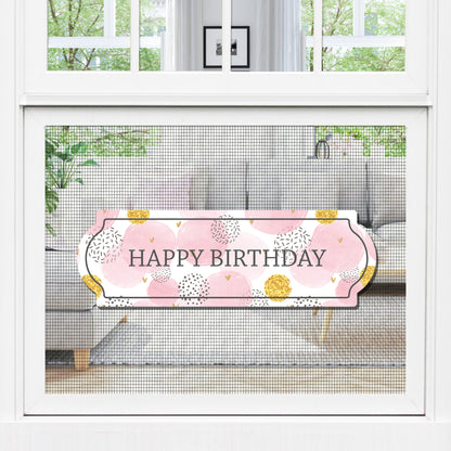 Decorations for Screen Windows & Doors (Set of 2) - Birthday Pink