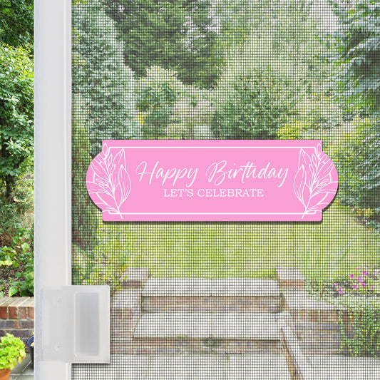 Decorations for Screen Windows & Doors (Set of 2) - Birthday Pink Floral