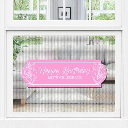 Decorations for Screen Windows & Doors (Set of 2) - Birthday Pink Floral