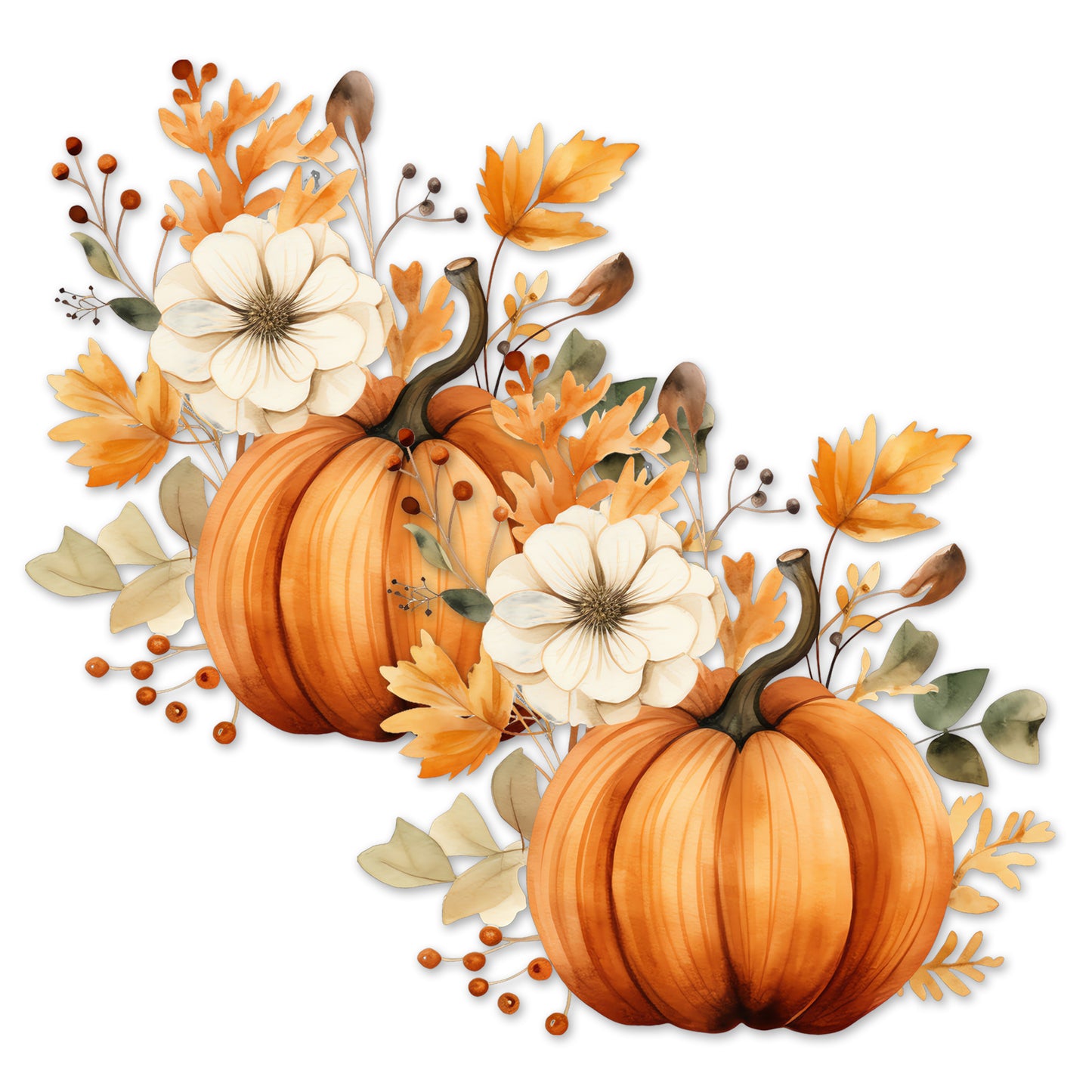 Decorations for Screen Windows & Doors (Set of 2) - (Small) Autumn Pumpkin