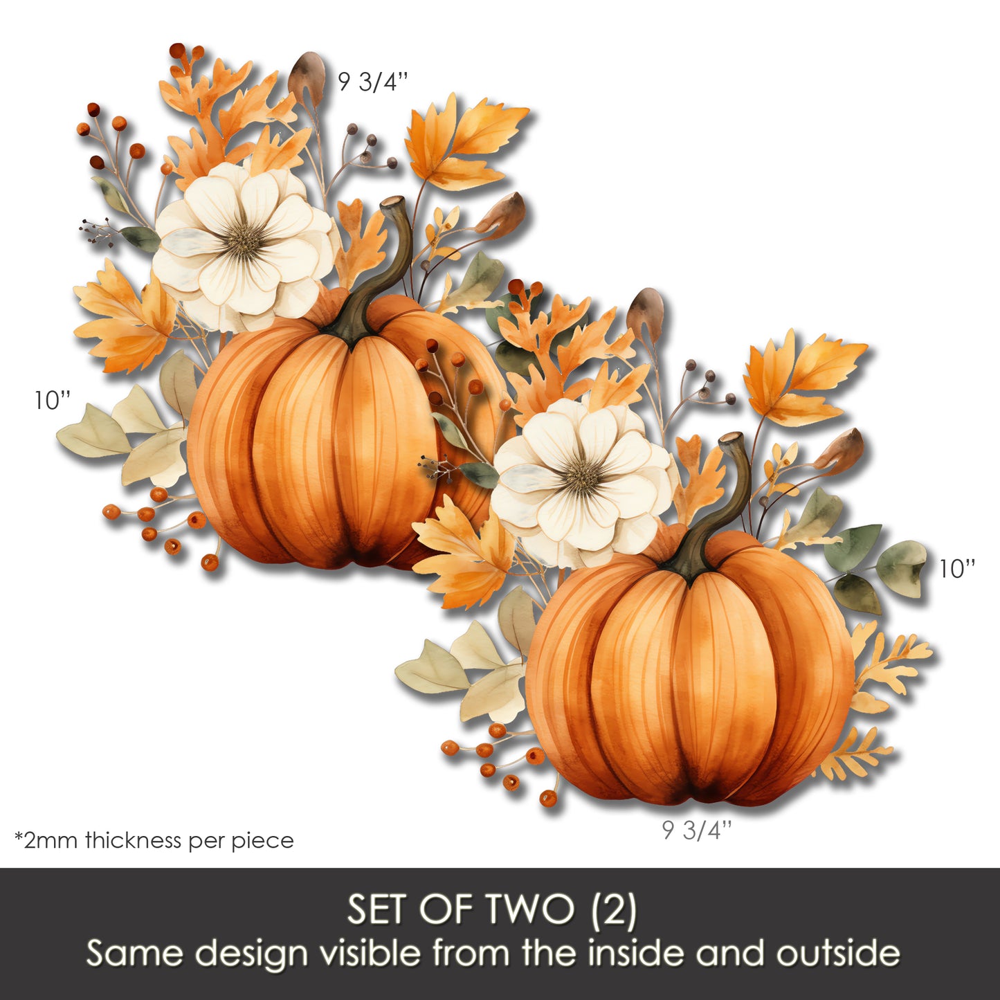 Decorations for Screen Windows & Doors (Set of 2) - (Small) Autumn Pumpkin