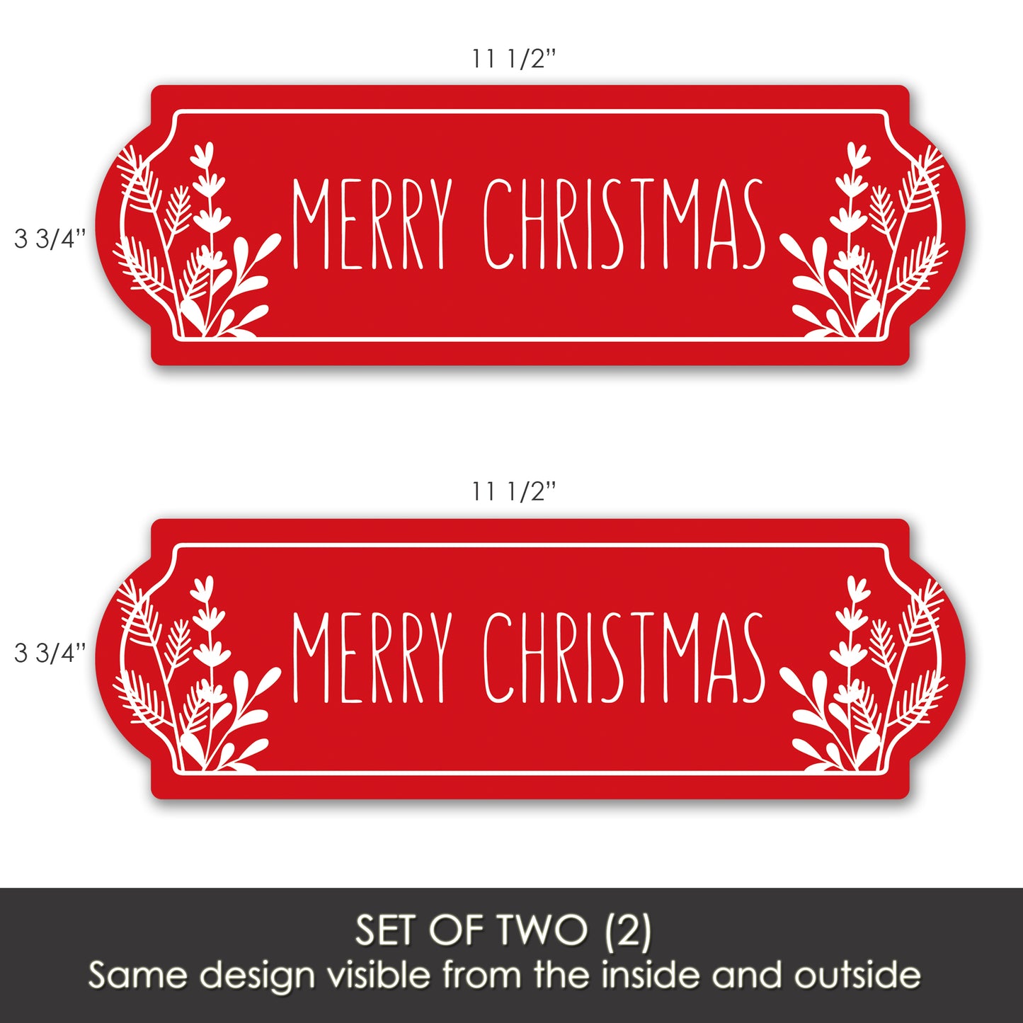 Decorations for Screen Windows & Doors (Set of 2) - Red Christmas