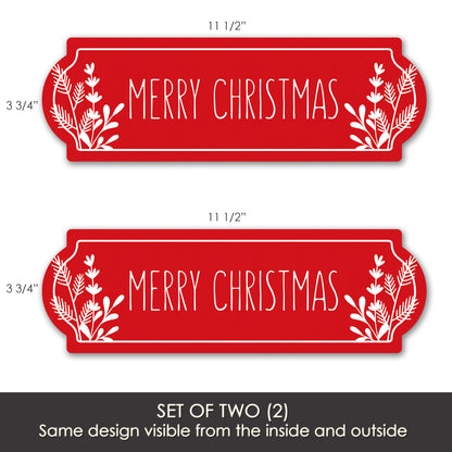 Decorations for Screen Windows & Doors (Set of 2) - Red Christmas