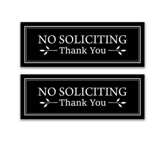 Decorations for Screen Windows & Doors (Set of 2) - (Small) No Soliciting