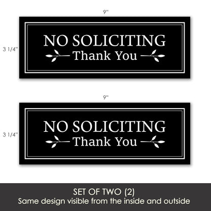 Decorations for Screen Windows & Doors (Set of 2) - (Small) No Soliciting