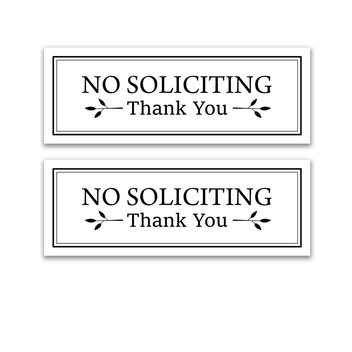 Decorations for Screen Windows & Doors (Set of 2) - (Small) No Soliciting White