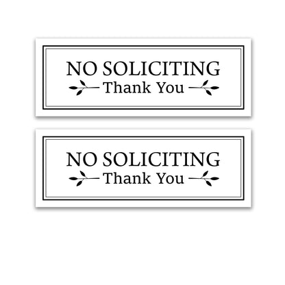 Decorations for Screen Windows & Doors (Set of 2) - (Small) No Soliciting White