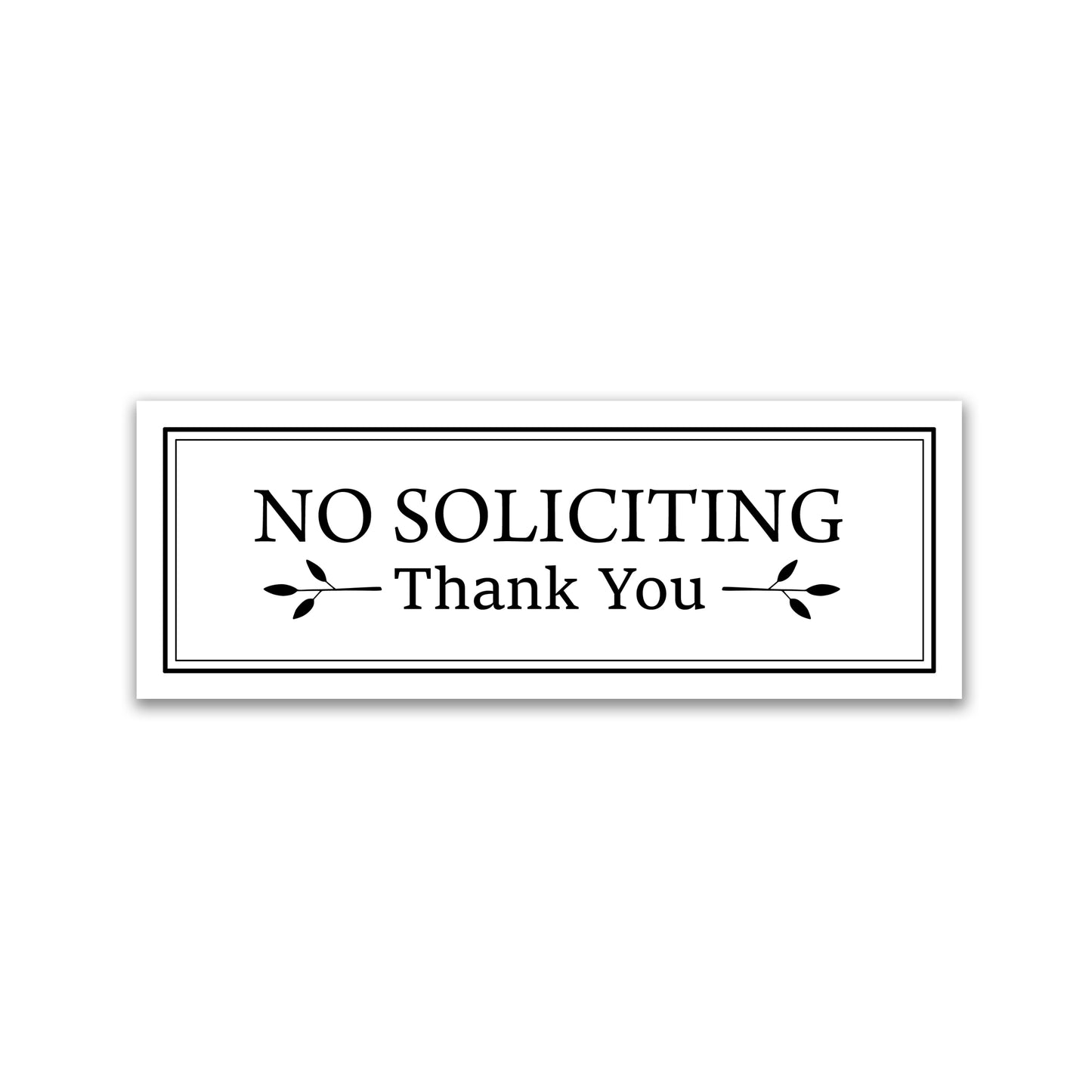 Decorations for Screen Windows & Doors (Set of 2) - (Small) No Soliciting White