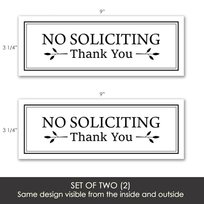 Decorations for Screen Windows & Doors (Set of 2) - (Small) No Soliciting White