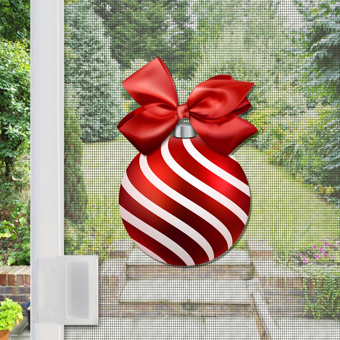 Decorations for Screen Windows & Doors (Set of 2) - (Small) Stripes Ornament