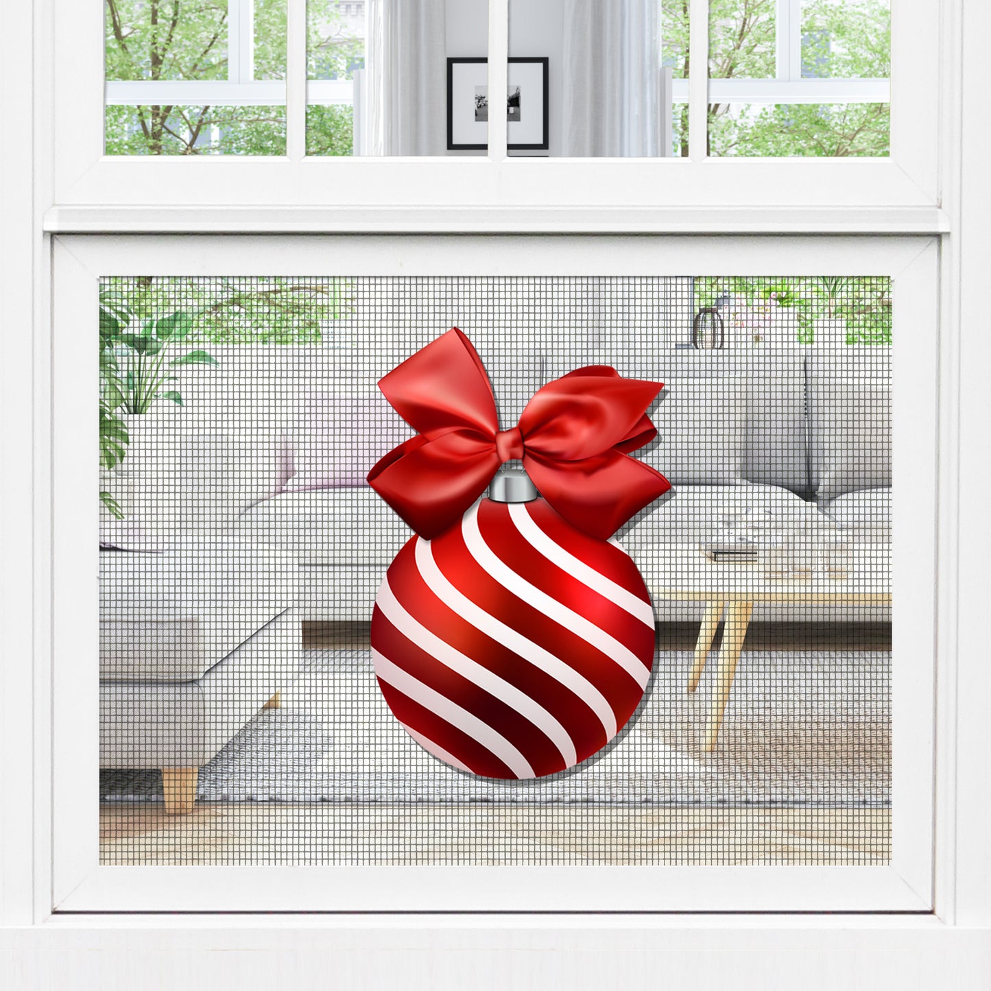 Decorations for Screen Windows & Doors (Set of 2) - (Small) Stripes Ornament