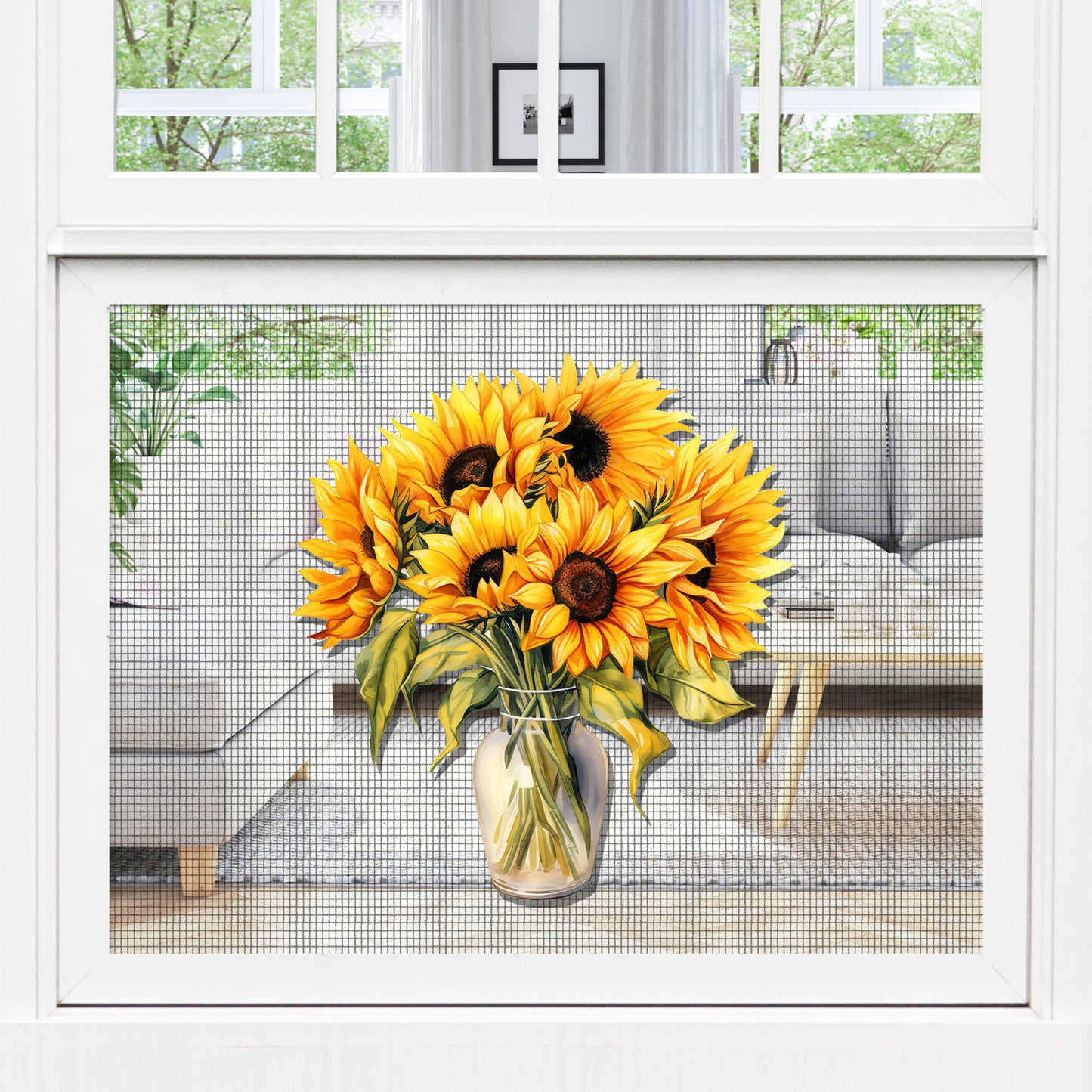 Decorations for Screen Windows & Doors (Set of 2) - (Small) Sunflowers