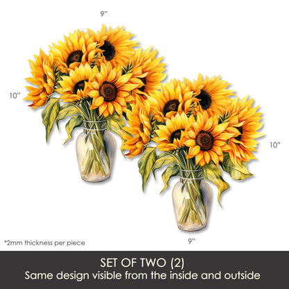 Decorations for Screen Windows & Doors (Set of 2) - (Small) Sunflowers