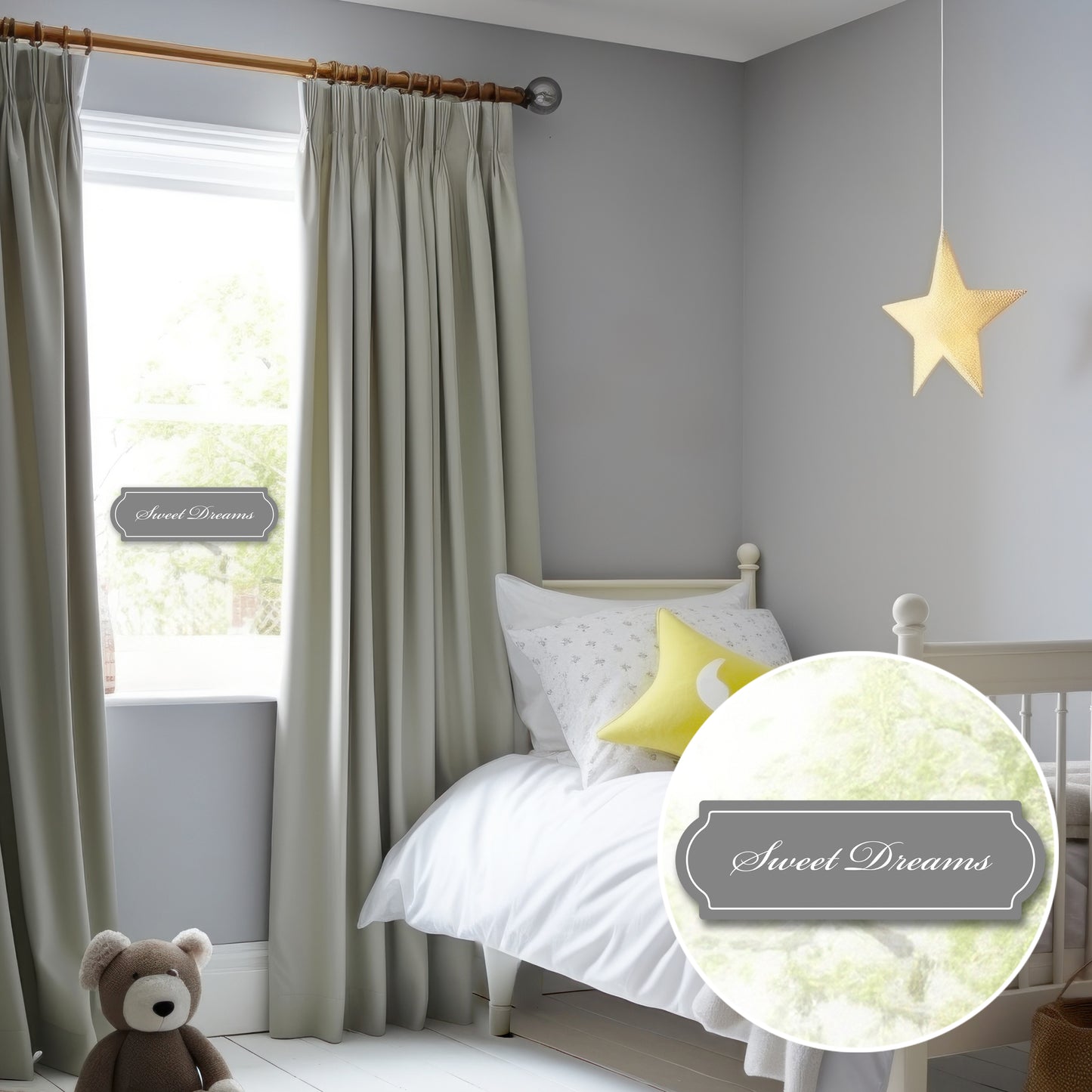 Decorations for Screen Windows & Doors (Set of 2) - Sweet Dreams Grey