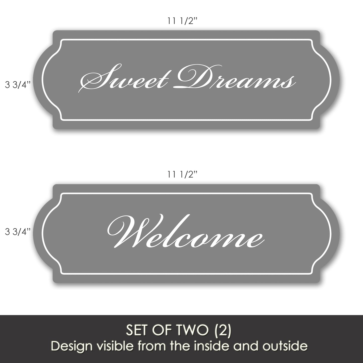 Decorations for Screen Windows & Doors (Set of 2) - Sweet Dreams Grey