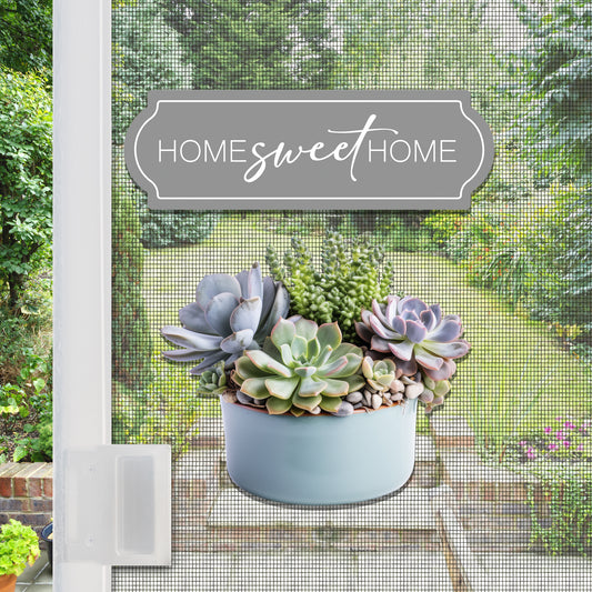 Decorations for Screen Windows & Doors (Set of 4) - Home Sweet Home + (Small) Succulents