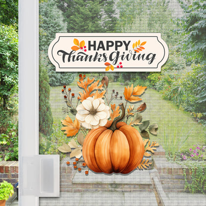 Decorations for Screen Windows & Doors (Set of 4) - Thanksgiving + (Small) Pumpkin