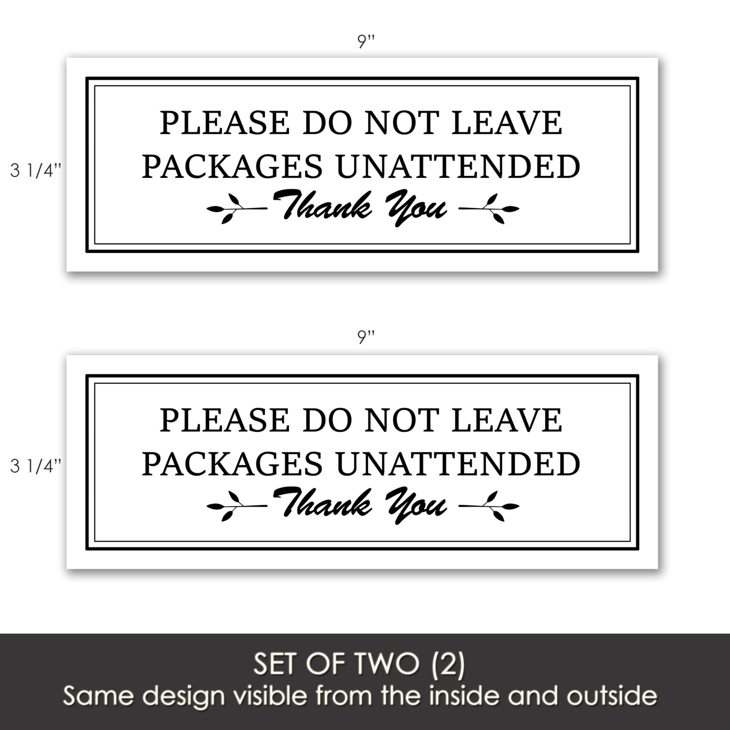 Decorations for Screen Windows & Doors (Set of 2) - (Small) Packages Unattended White