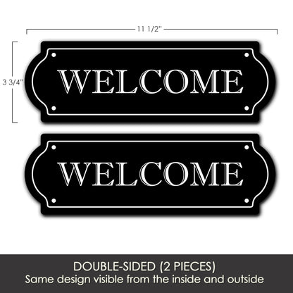 Flexible Screen Door Magnets (Set of 2) - Welcome Black