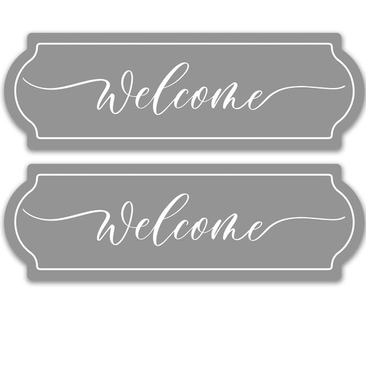 Decorations for Screen Windows & Doors (Set of 2) - Welcome Gray