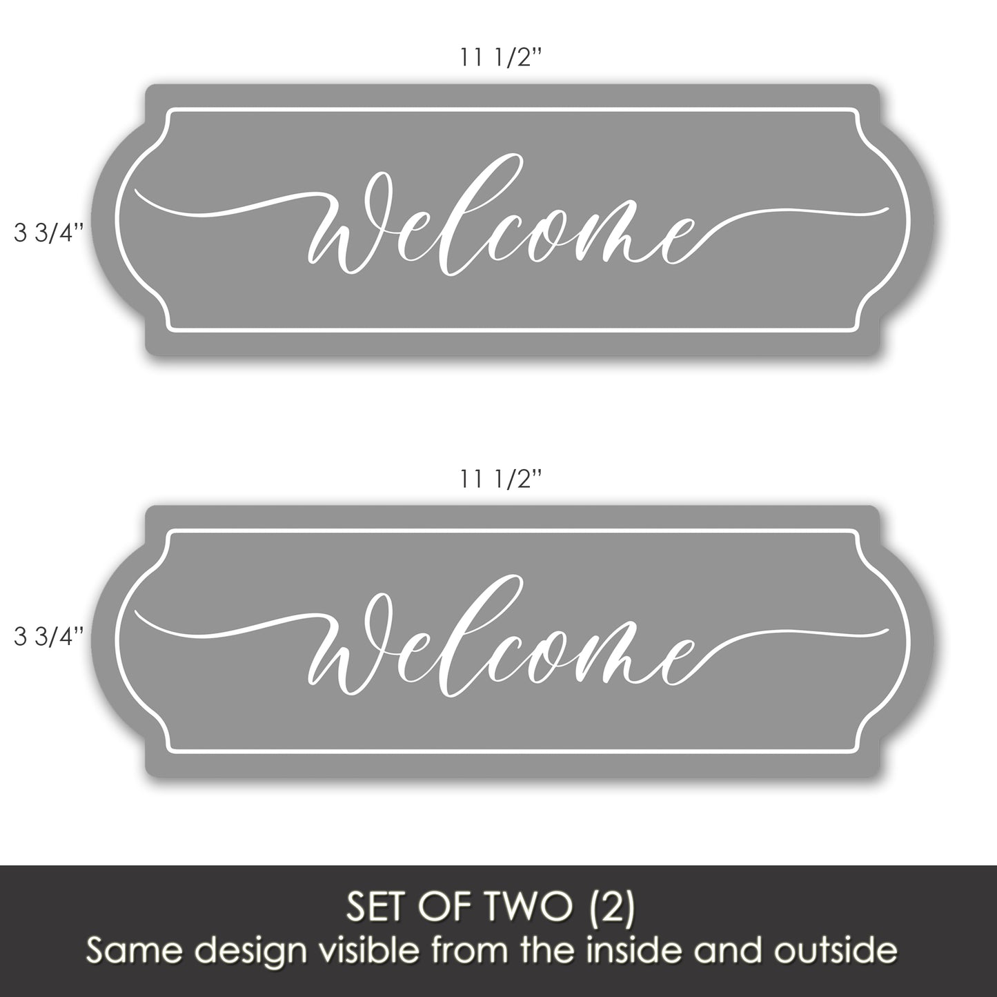 Decorations for Screen Windows & Doors (Set of 2) - Welcome Gray