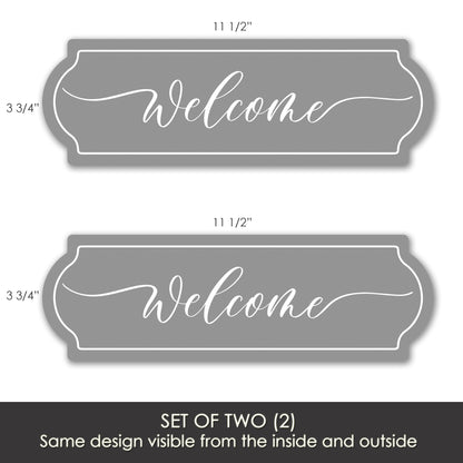 Decorations for Screen Windows & Doors (Set of 2) - Welcome Gray