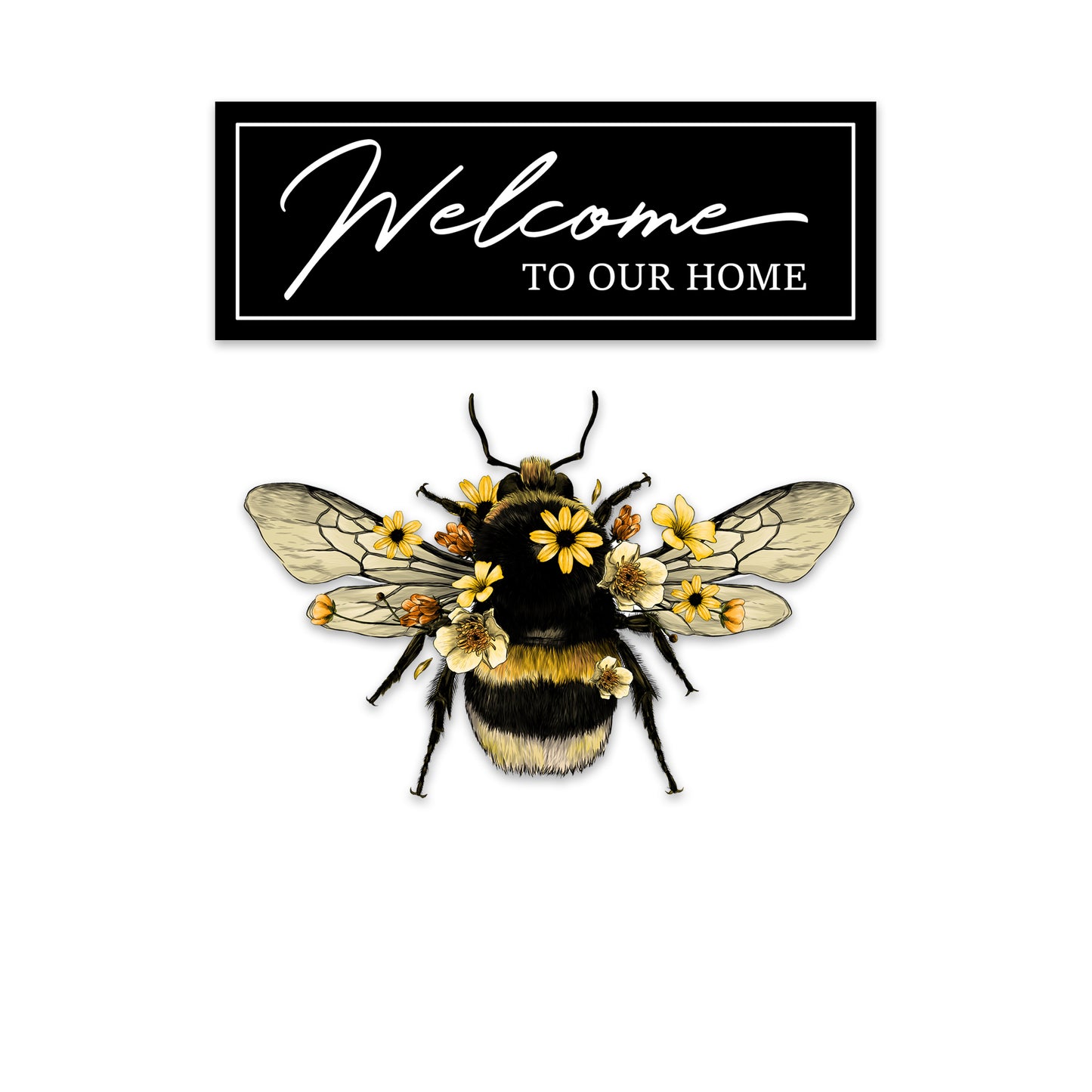 Decorations for Screen Windows & Doors (Set of 4) - Welcome to Our Home + (Small) Bumblebee