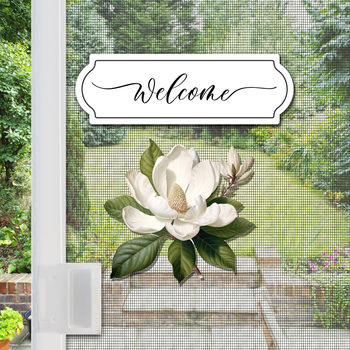 Decorations for Screen Windows & Doors (Set of 4) - Welcome + Magnolia