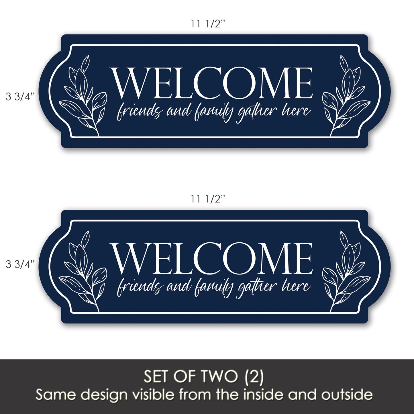 Decorations for Screen Windows & Doors (Set of 2) - Welcome Navy