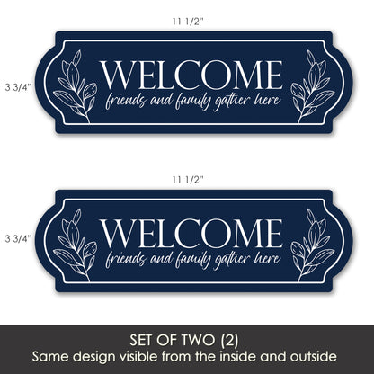 Decorations for Screen Windows & Doors (Set of 2) - Welcome Navy