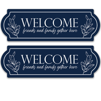 Decorations for Screen Windows & Doors (Set of 2) - Welcome Navy