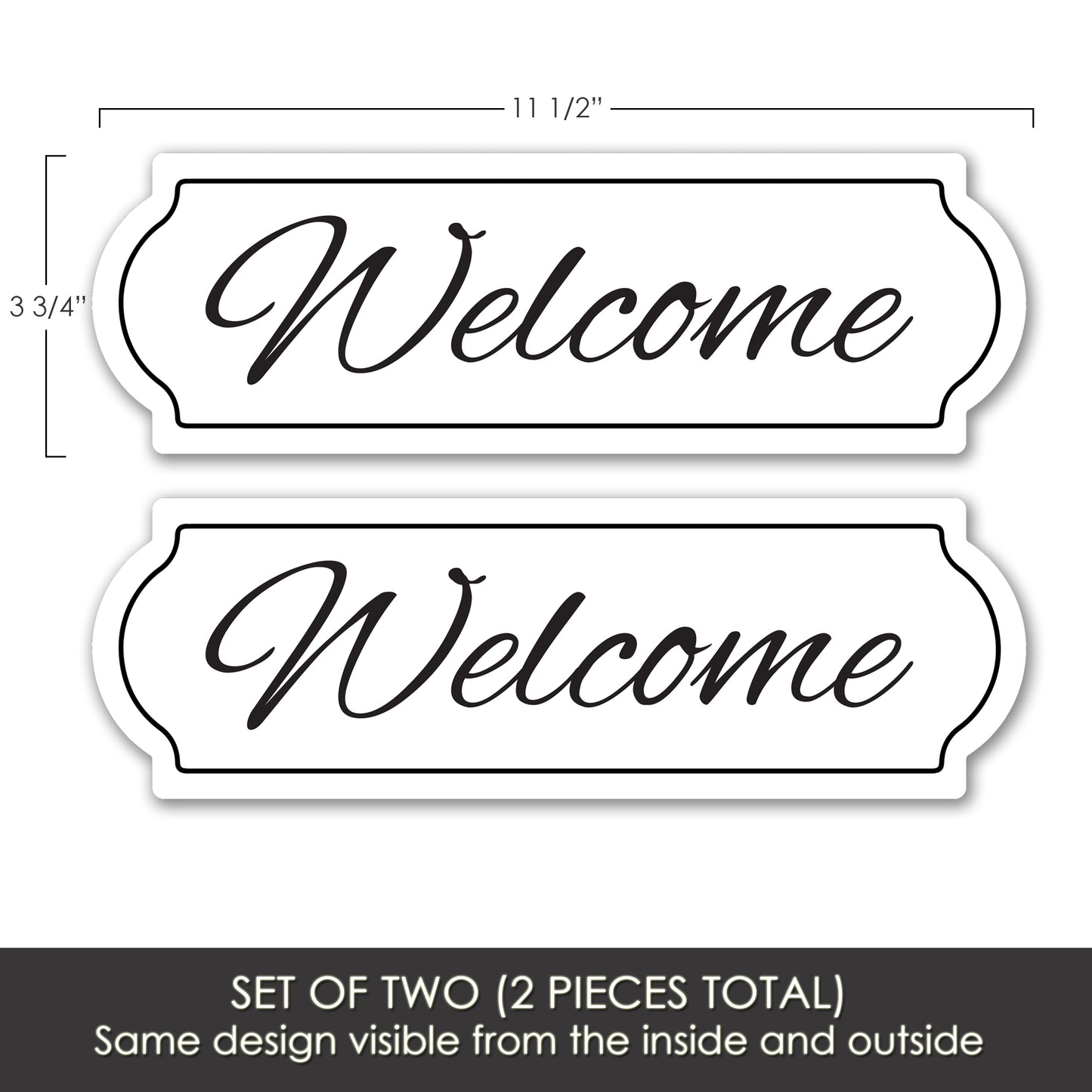 Flexible Screen Door Magnets (Not for Retractable/Glass) - Welcome Script White