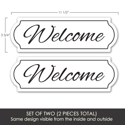 Flexible Screen Door Magnets (Not for Retractable/Glass) - Welcome Script White