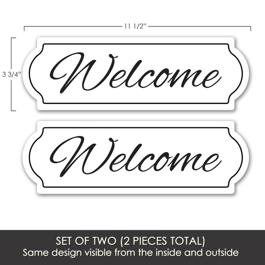Flexible Screen Door Magnets (Not for Retractable/Glass) - Welcome Script White