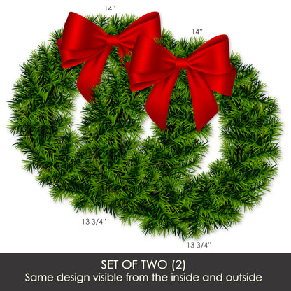 Decorations for Screen Windows & Doors (Set of 2) - 14" Wreath